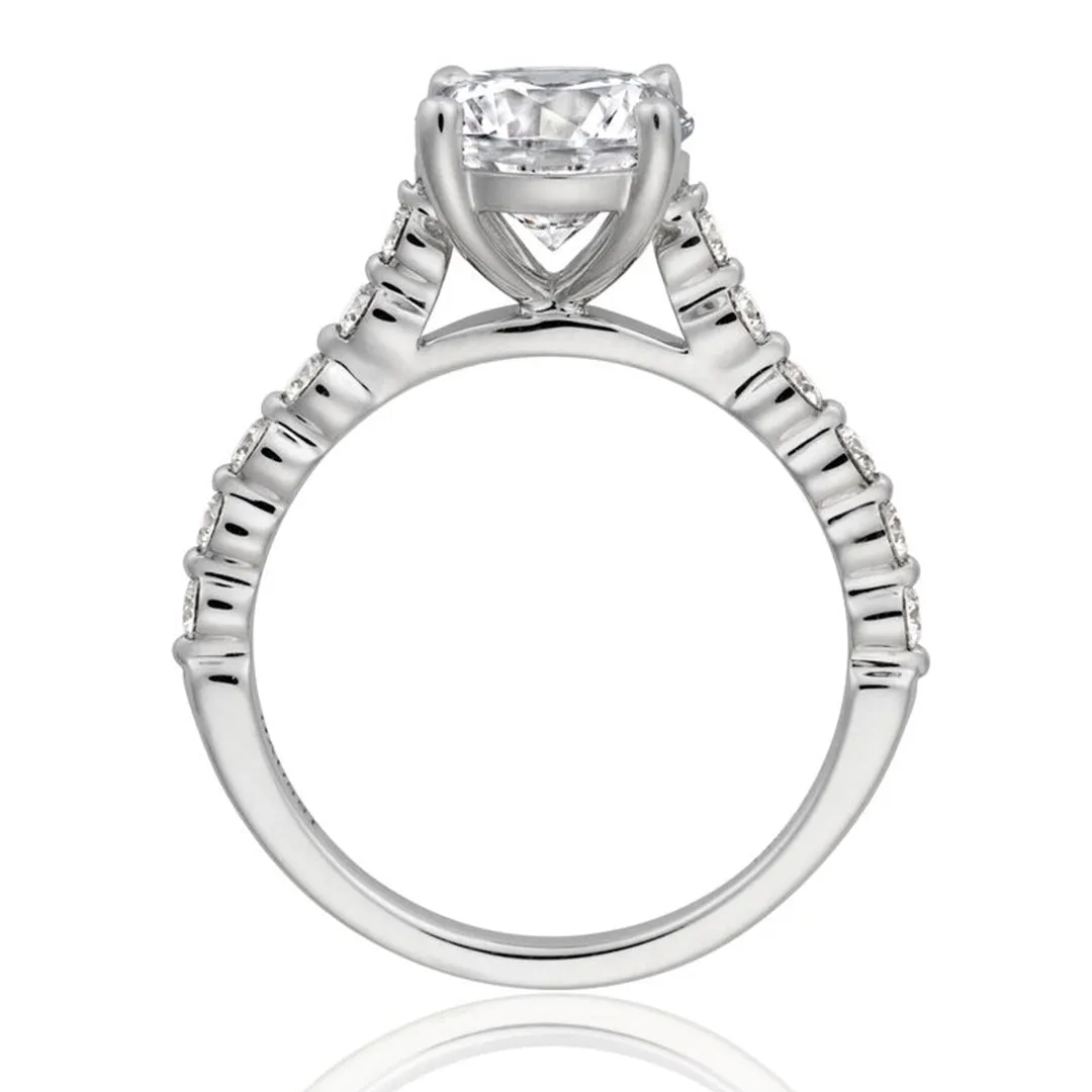 Henri Daussi Prong Set Diamond Engagement Ring