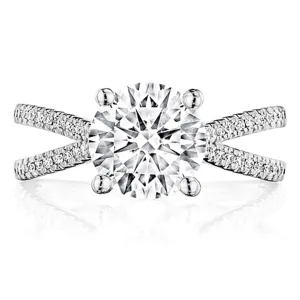 Henri Daussi Split Shank Diamond Engagement Ring