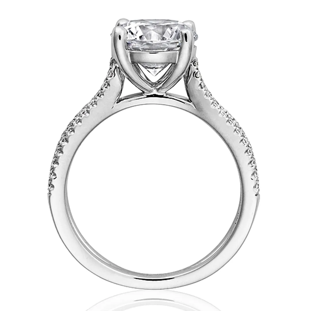 Henri Daussi Split Shank Diamond Engagement Ring