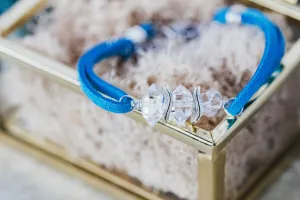 Herkimer Diamond Quartz Sterling Silver Suede Bracelet