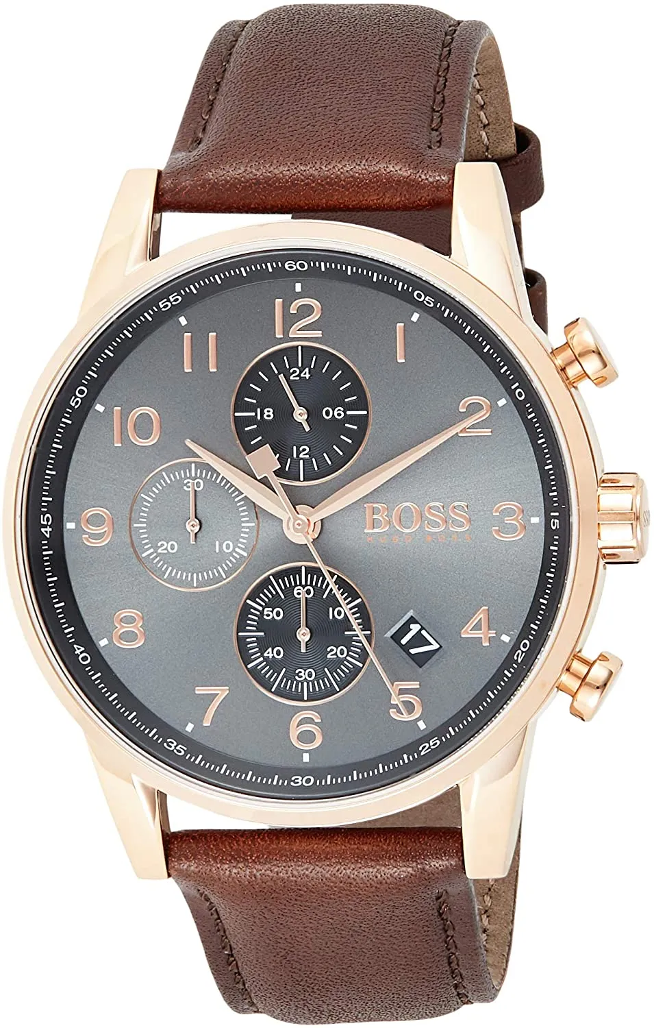 Hugo Boss Men  Year-Round Chronograph Quartz Brown Watch 1513496