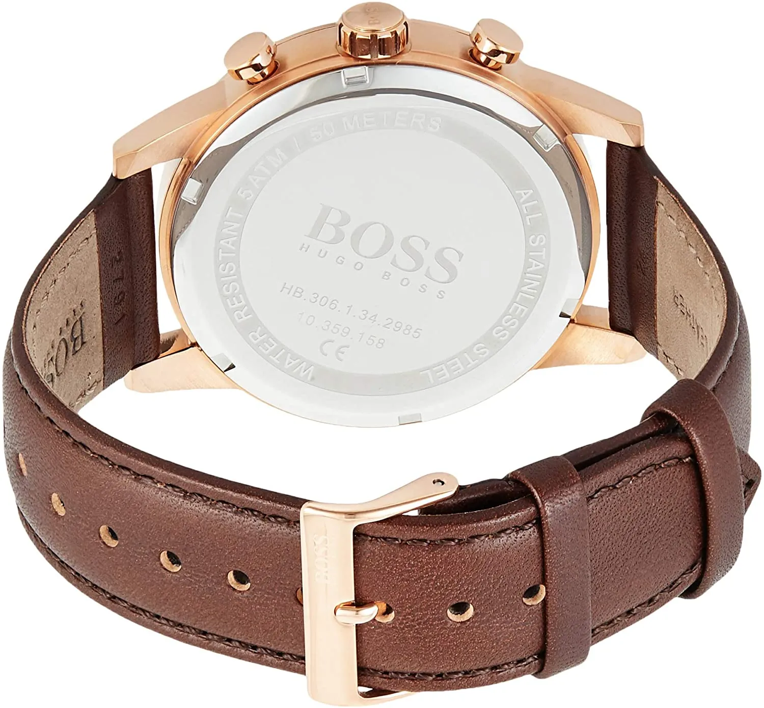 Hugo Boss Men  Year-Round Chronograph Quartz Brown Watch 1513496