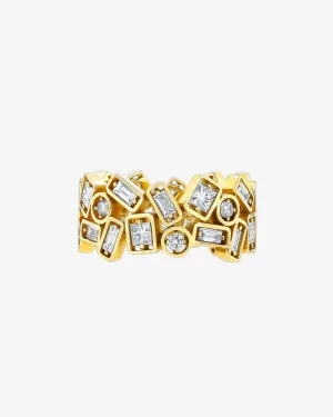 Inlay Double Row Diamond Eternity Band
