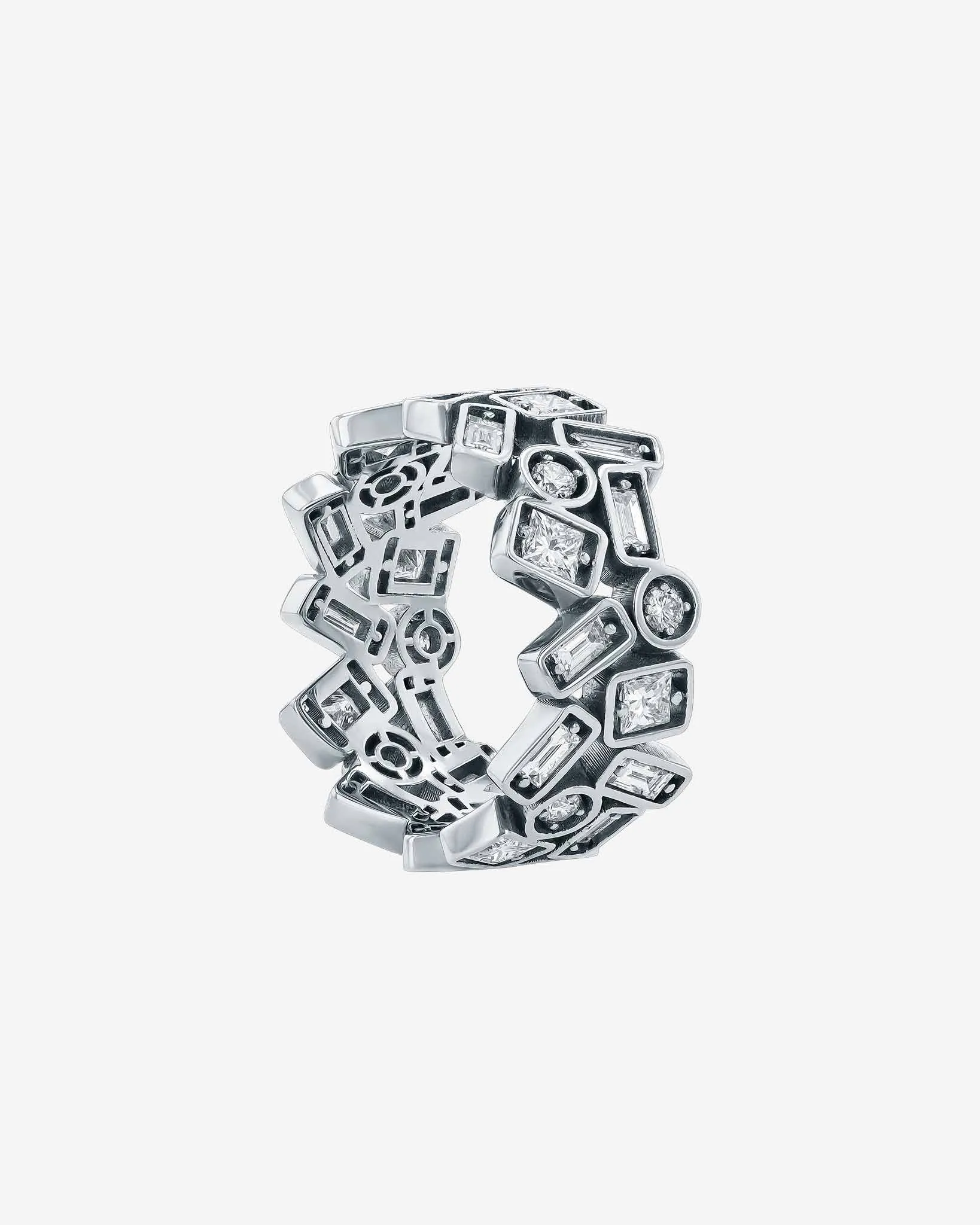 Inlay Double Row Diamond Eternity Band