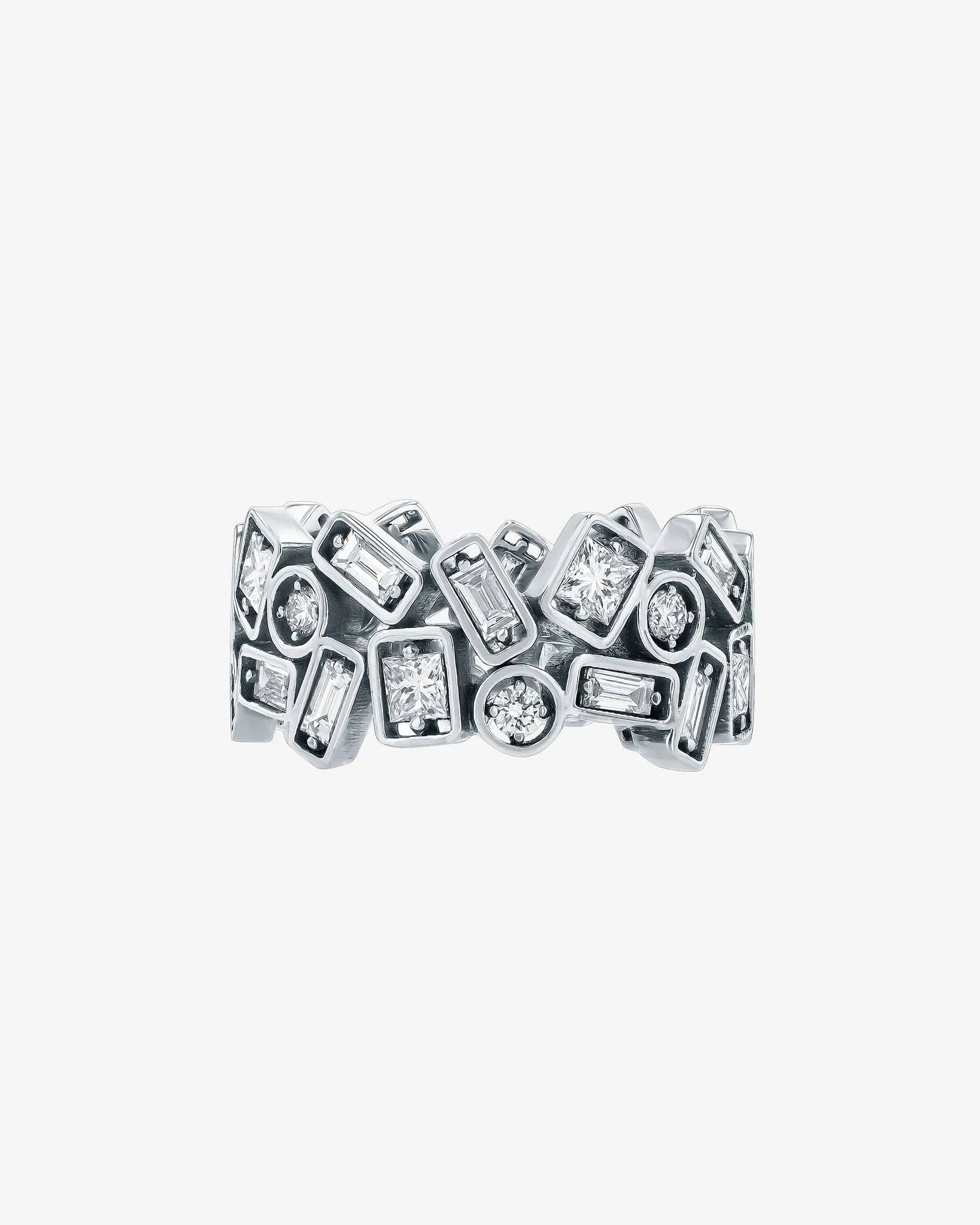 Inlay Double Row Diamond Eternity Band