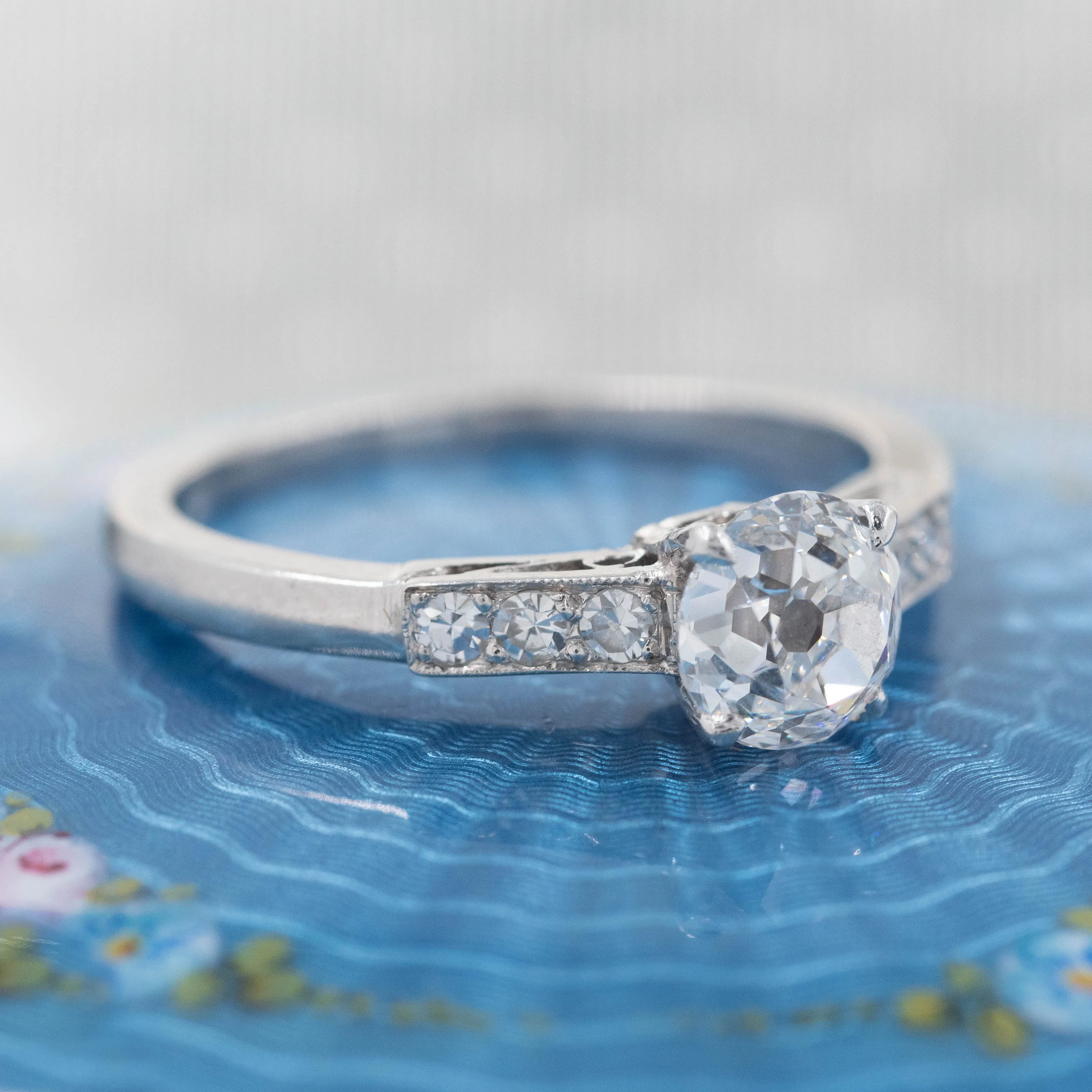 Internally Flawless Old European Cut Diamond Ring c1920