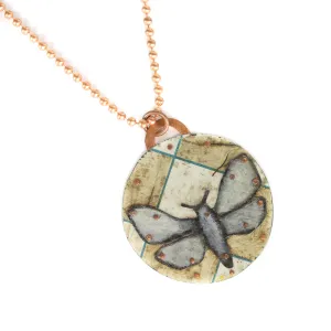 Judith Hoyt Moth on Grid Necklace
