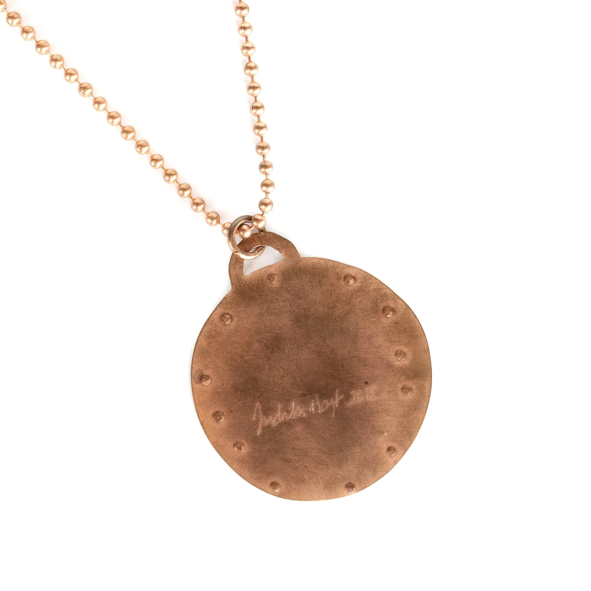 Judith Hoyt Moth on Grid Necklace