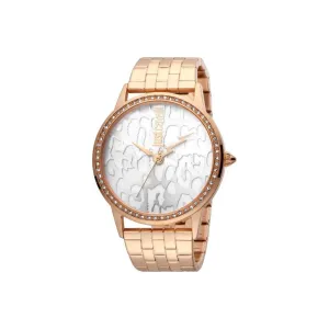 Just Cavalli Ladies Watch Animal Print Dial With Ip Rose Gold Bracelet