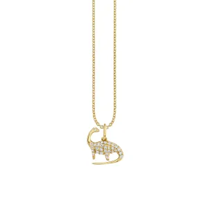 Kids Collection Gold & Diamond Brontosaurus Necklace