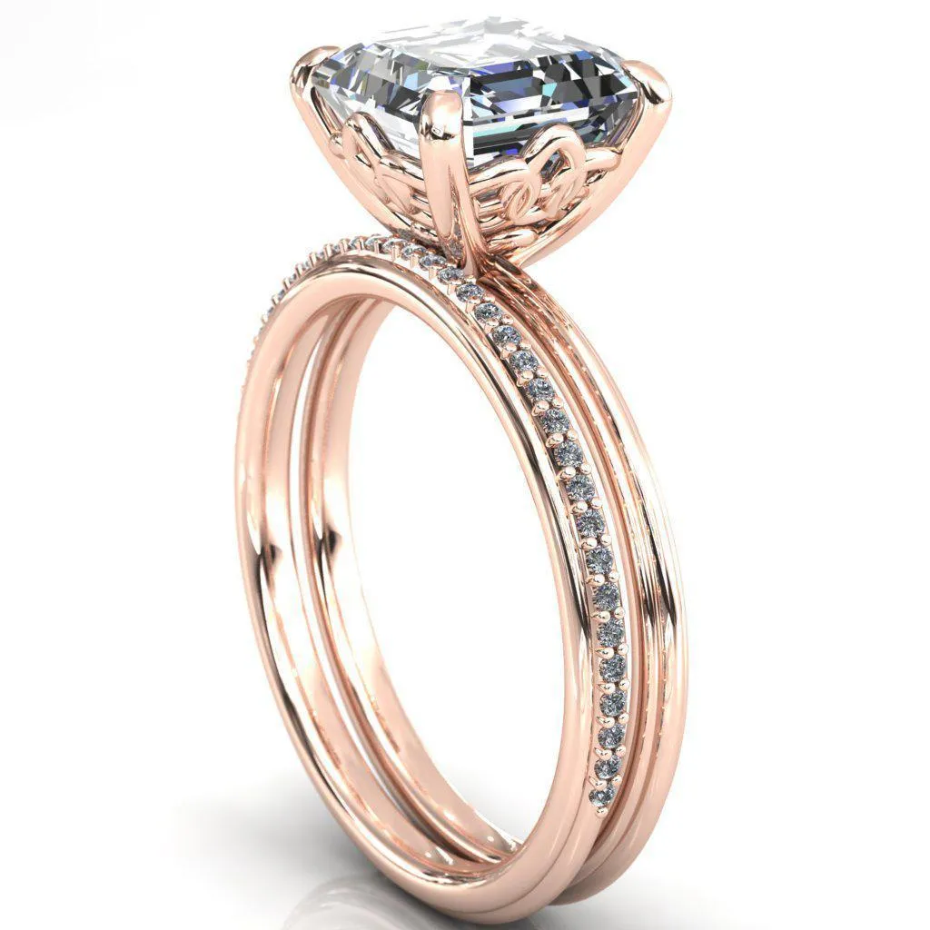 Klimt Asscher Moissanite Undulating Oval Chain Wrap Engagement Ring