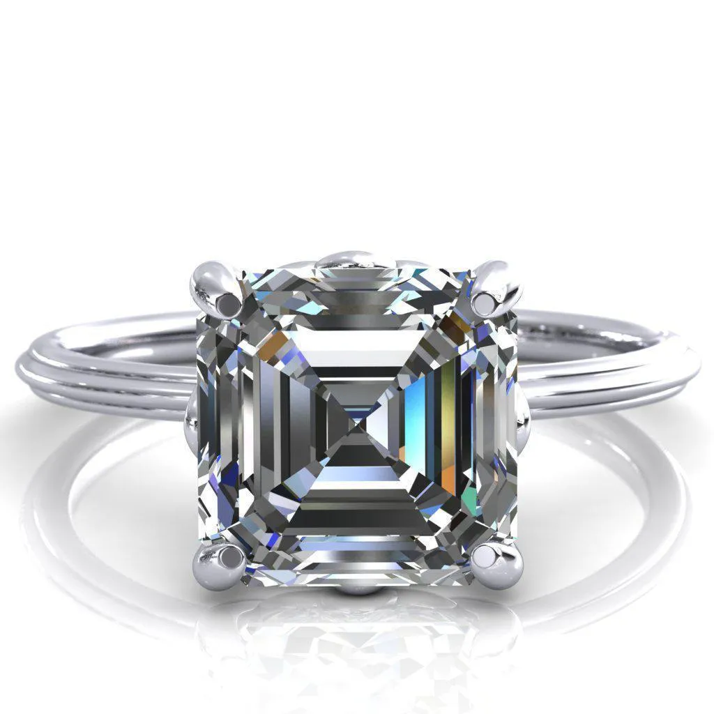 Klimt Asscher Moissanite Undulating Oval Chain Wrap Engagement Ring