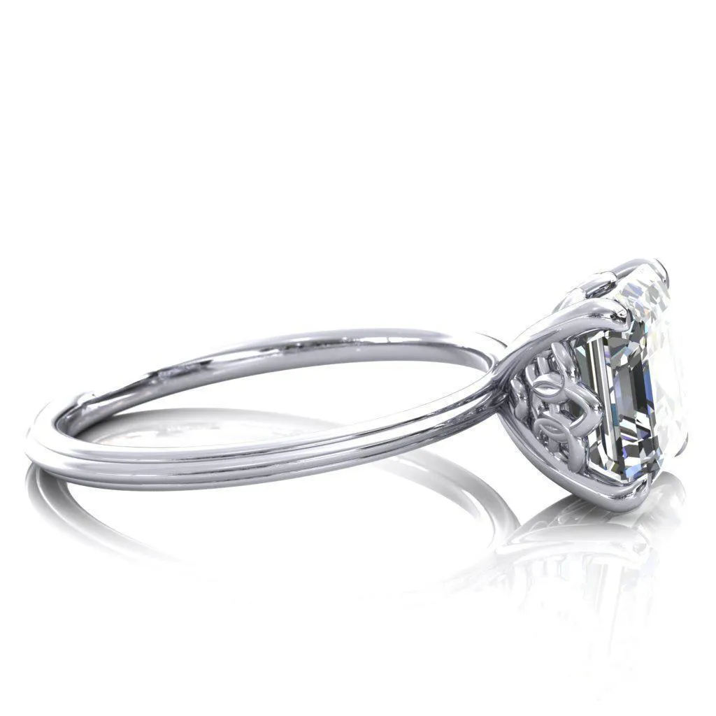 Klimt Asscher Moissanite Undulating Oval Chain Wrap Engagement Ring