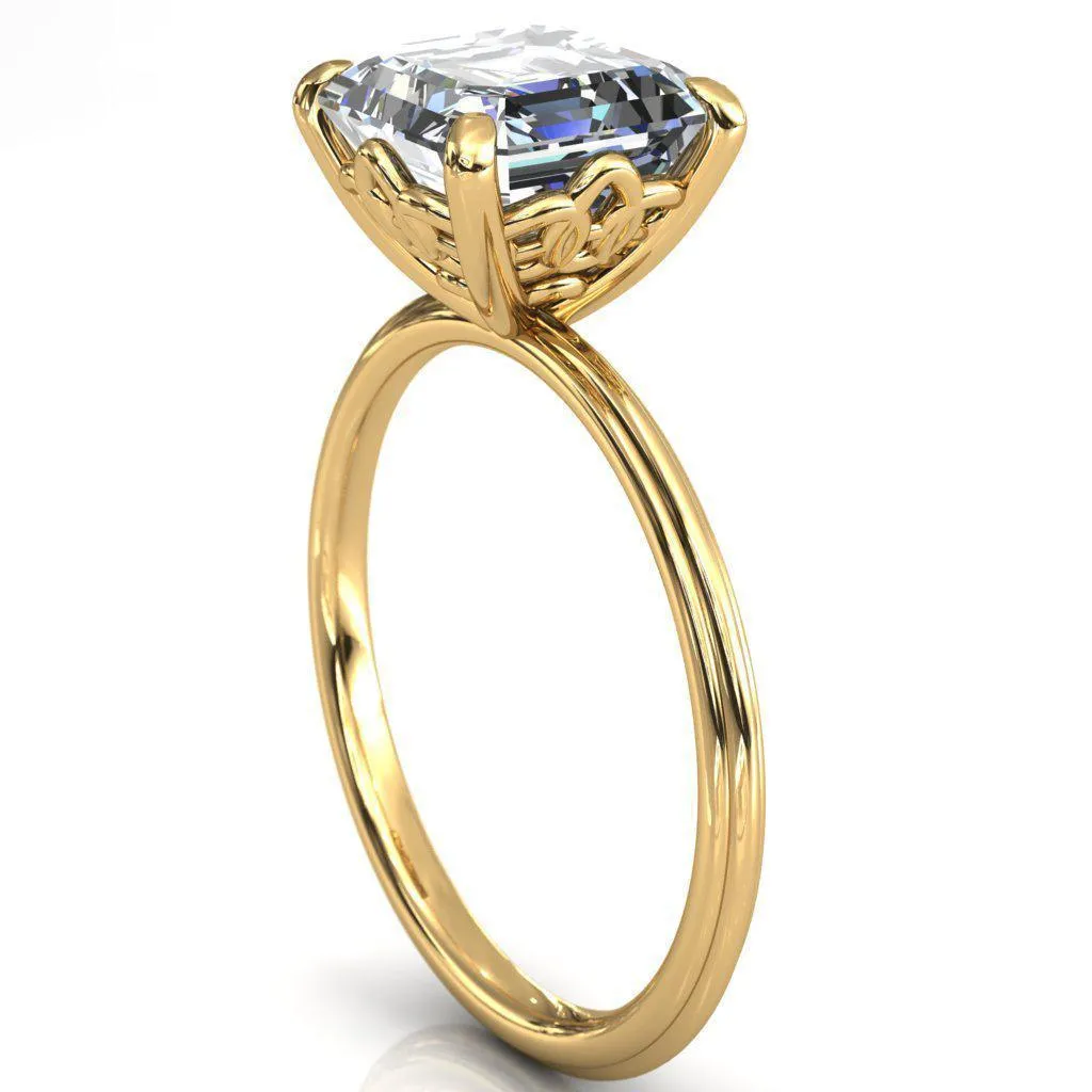 Klimt Asscher Moissanite Undulating Oval Chain Wrap Engagement Ring
