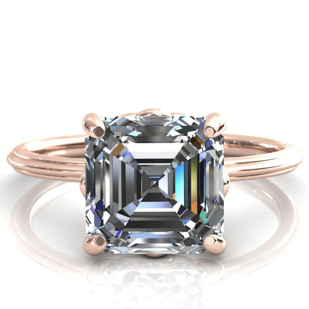 Klimt Asscher Moissanite Undulating Oval Chain Wrap Engagement Ring