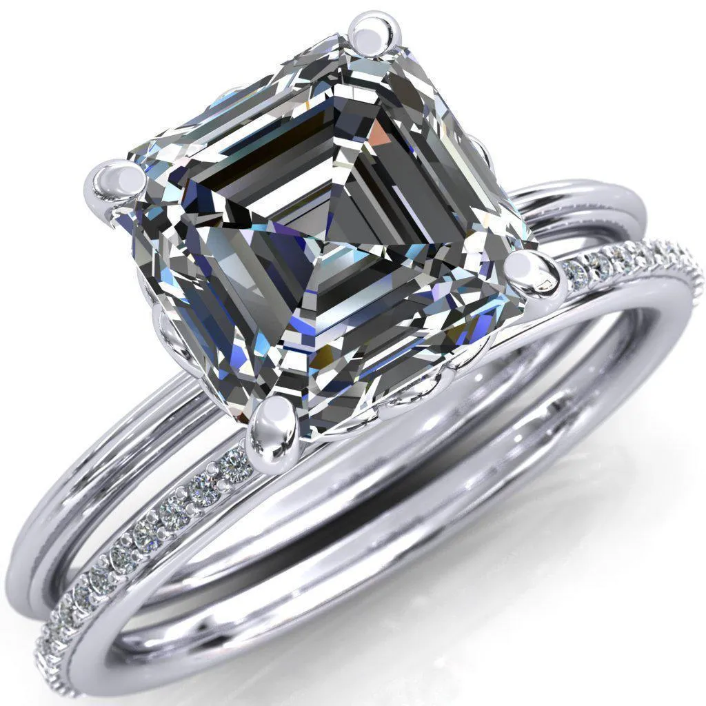 Klimt Asscher Moissanite Undulating Oval Chain Wrap Engagement Ring