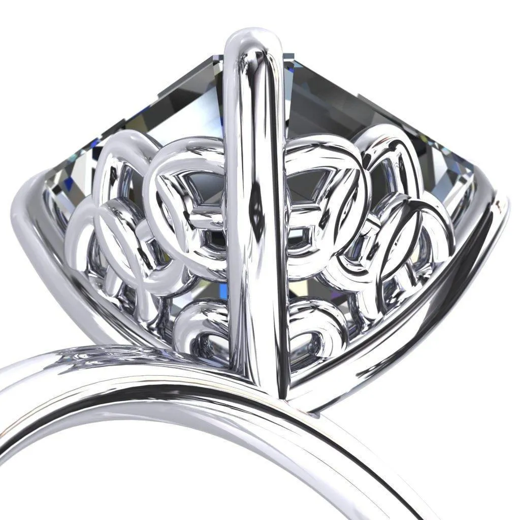 Klimt Asscher Moissanite Undulating Oval Chain Wrap Engagement Ring