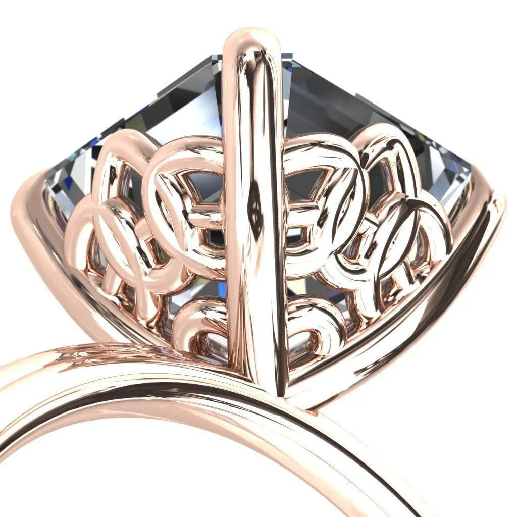 Klimt Asscher Moissanite Undulating Oval Chain Wrap Engagement Ring