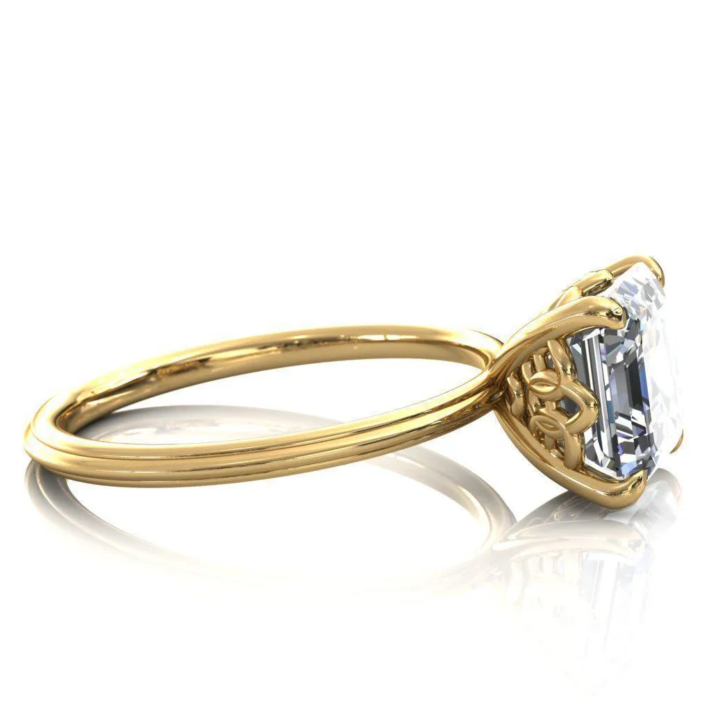 Klimt Asscher Moissanite Undulating Oval Chain Wrap Engagement Ring