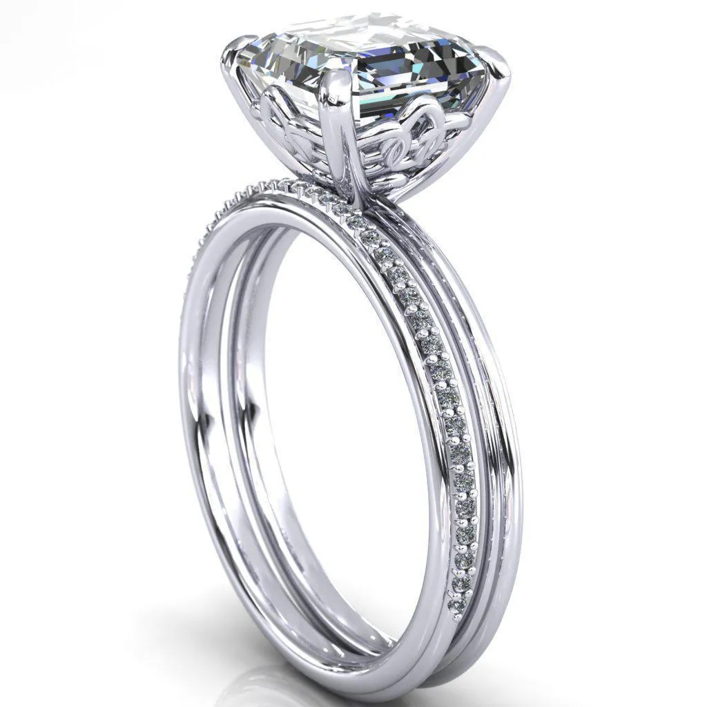 Klimt Asscher Moissanite Undulating Oval Chain Wrap Engagement Ring