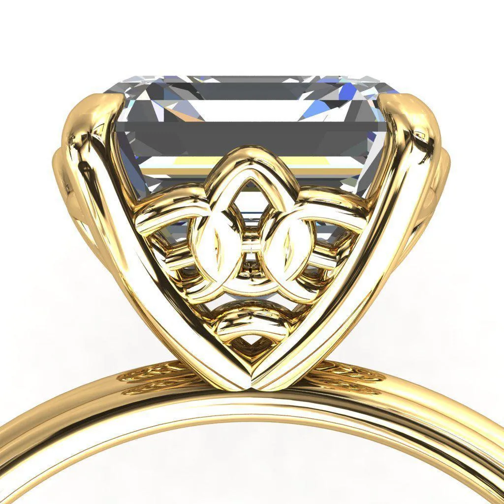 Klimt Asscher Moissanite Undulating Oval Chain Wrap Engagement Ring