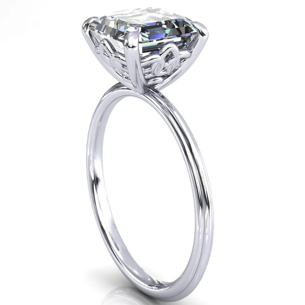 Klimt Asscher Moissanite Undulating Oval Chain Wrap Engagement Ring