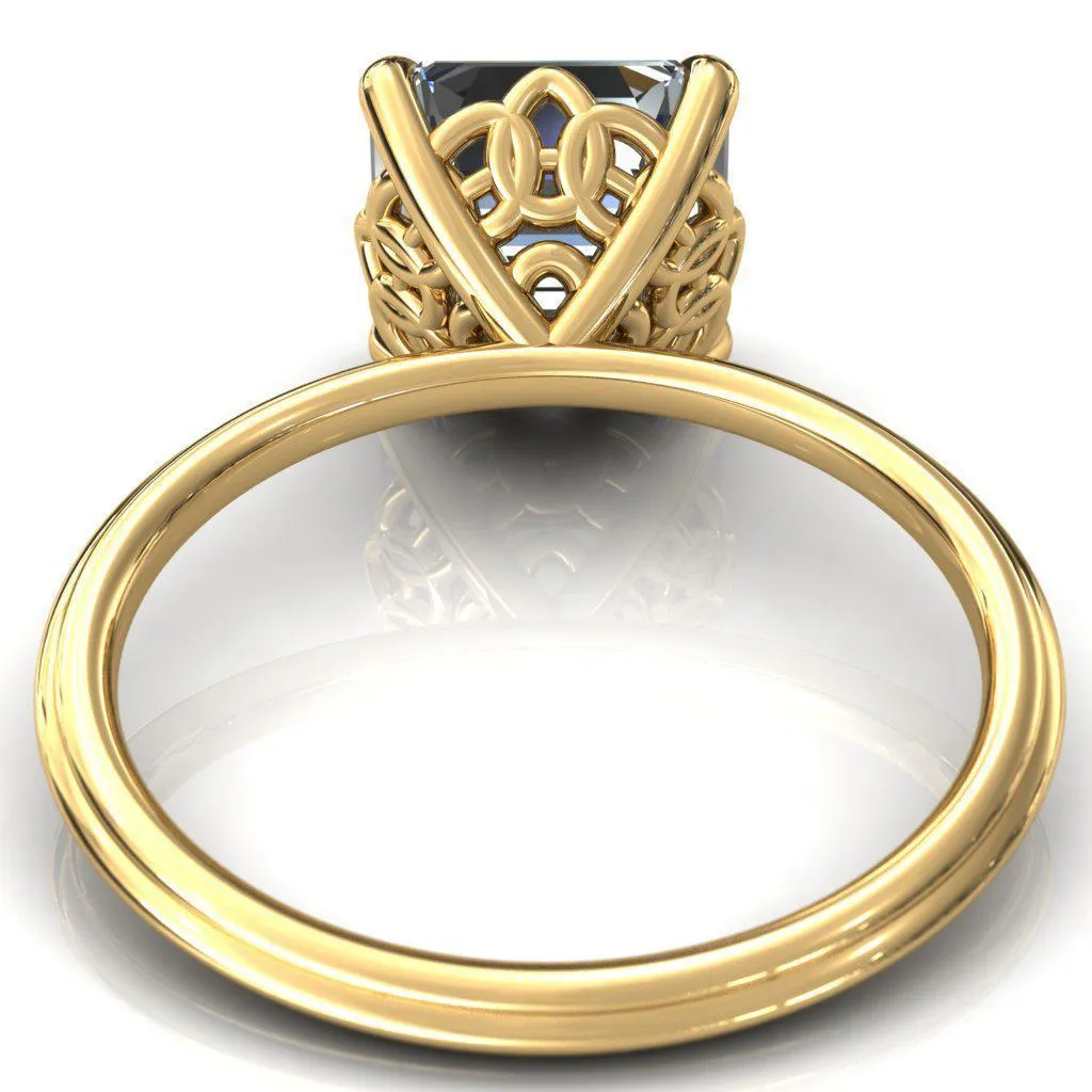 Klimt Asscher Moissanite Undulating Oval Chain Wrap Engagement Ring