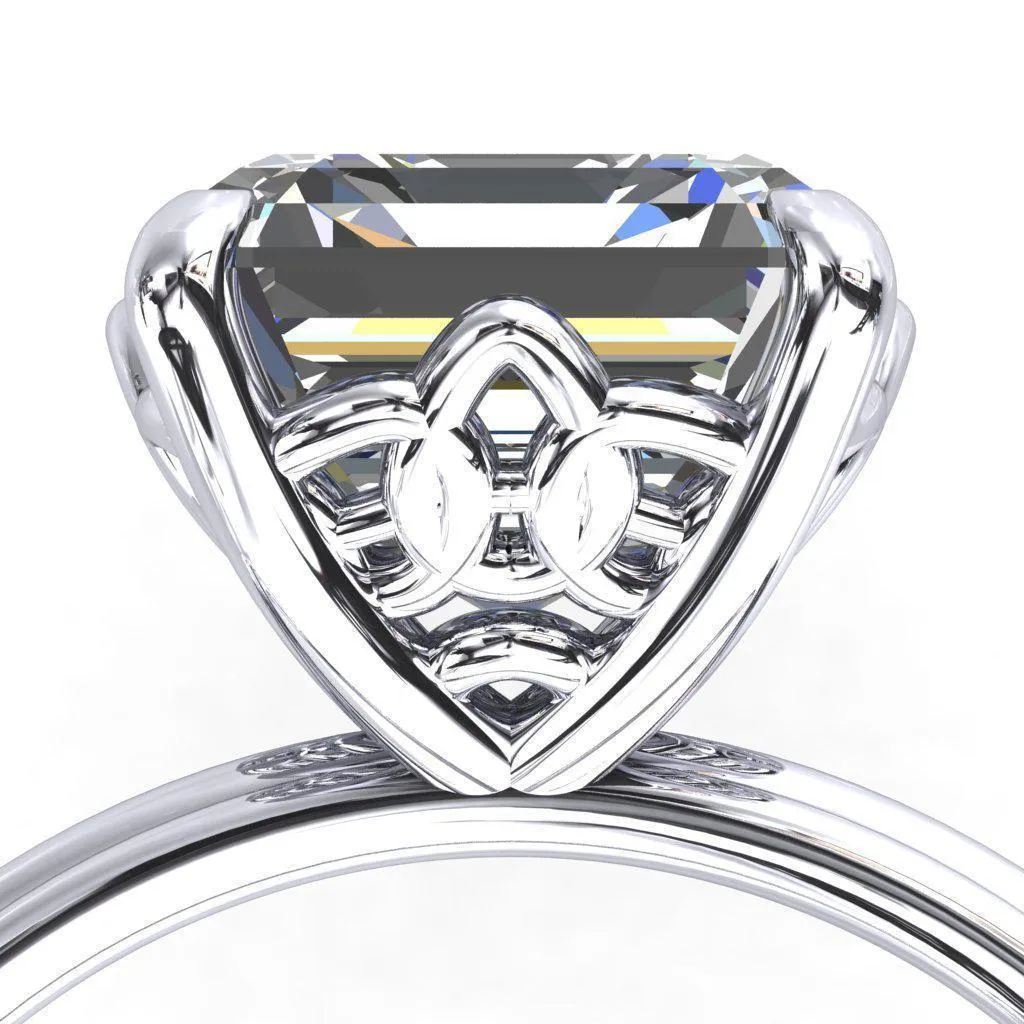 Klimt Asscher Moissanite Undulating Oval Chain Wrap Engagement Ring