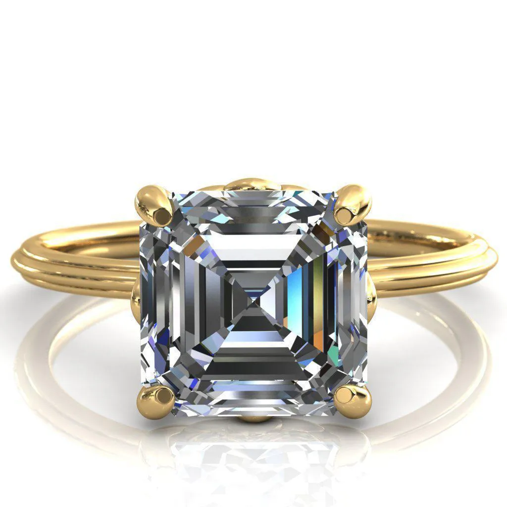 Klimt Asscher Moissanite Undulating Oval Chain Wrap Engagement Ring