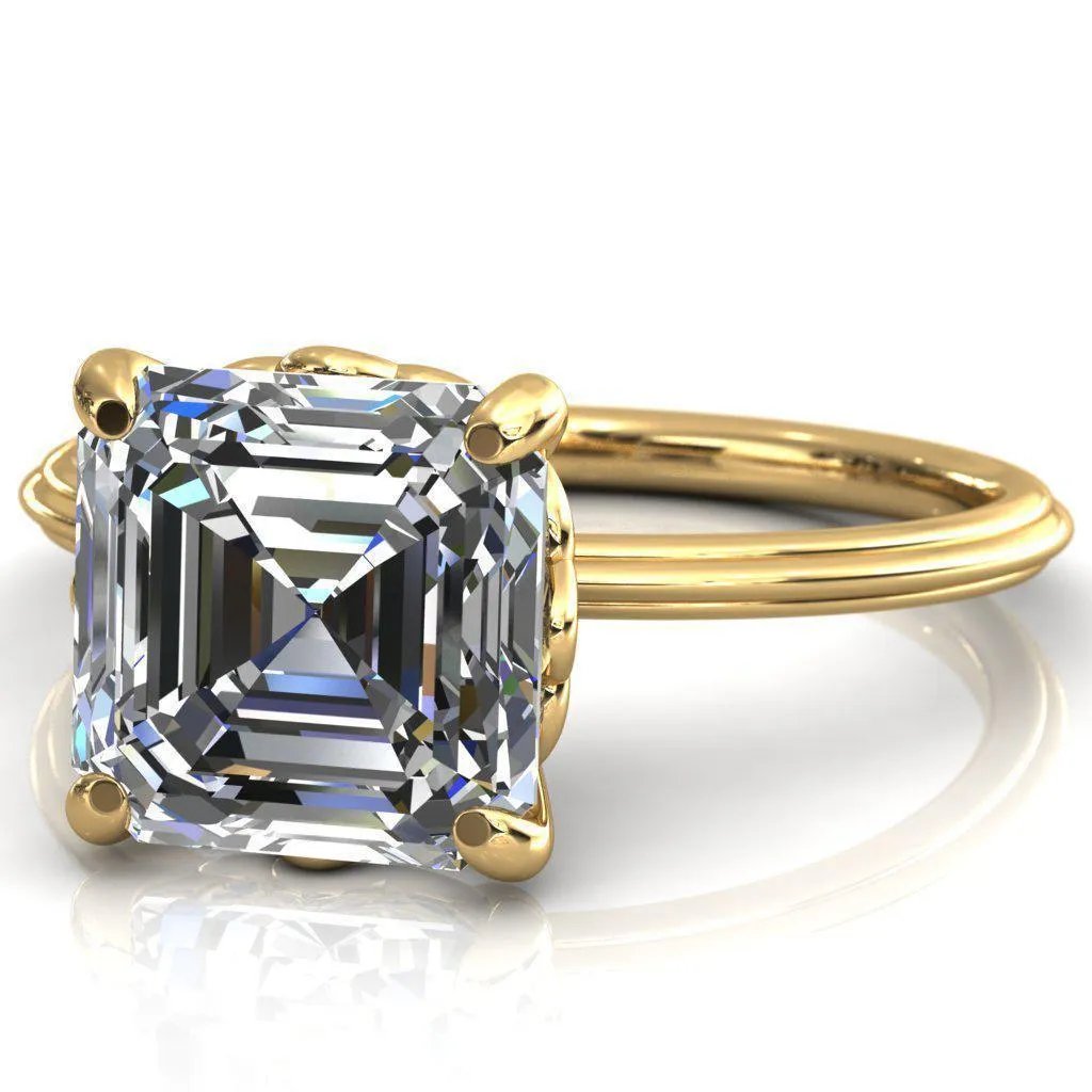 Klimt Asscher Moissanite Undulating Oval Chain Wrap Engagement Ring