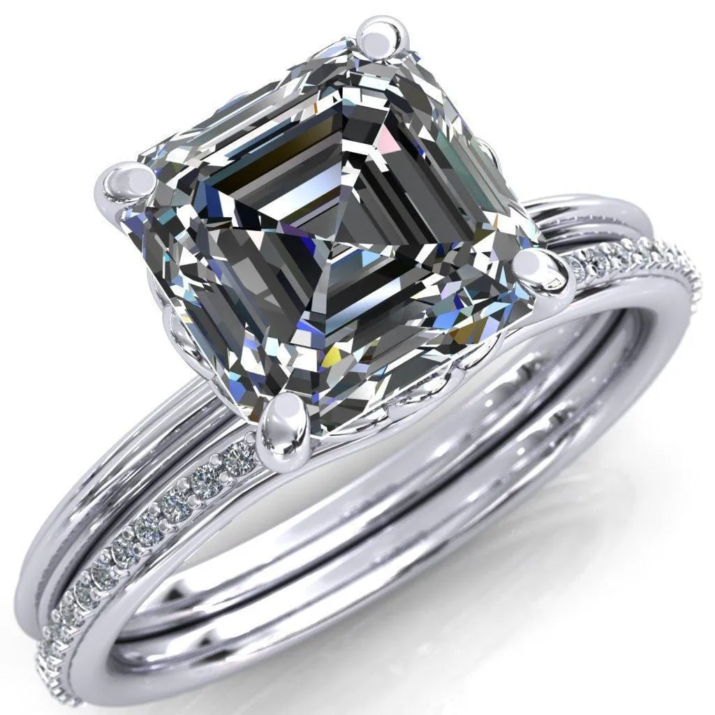 Klimt Asscher Moissanite Undulating Oval Chain Wrap Engagement Ring
