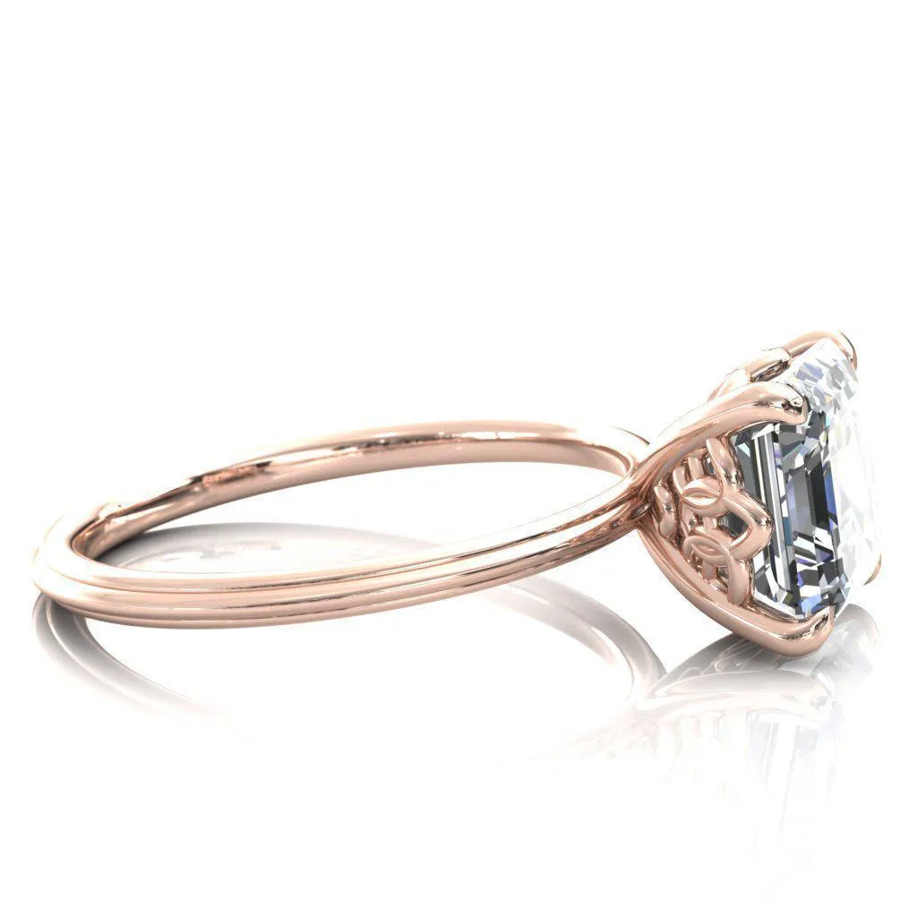 Klimt Asscher Moissanite Undulating Oval Chain Wrap Engagement Ring