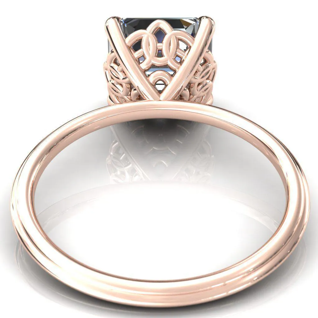 Klimt Asscher Moissanite Undulating Oval Chain Wrap Engagement Ring