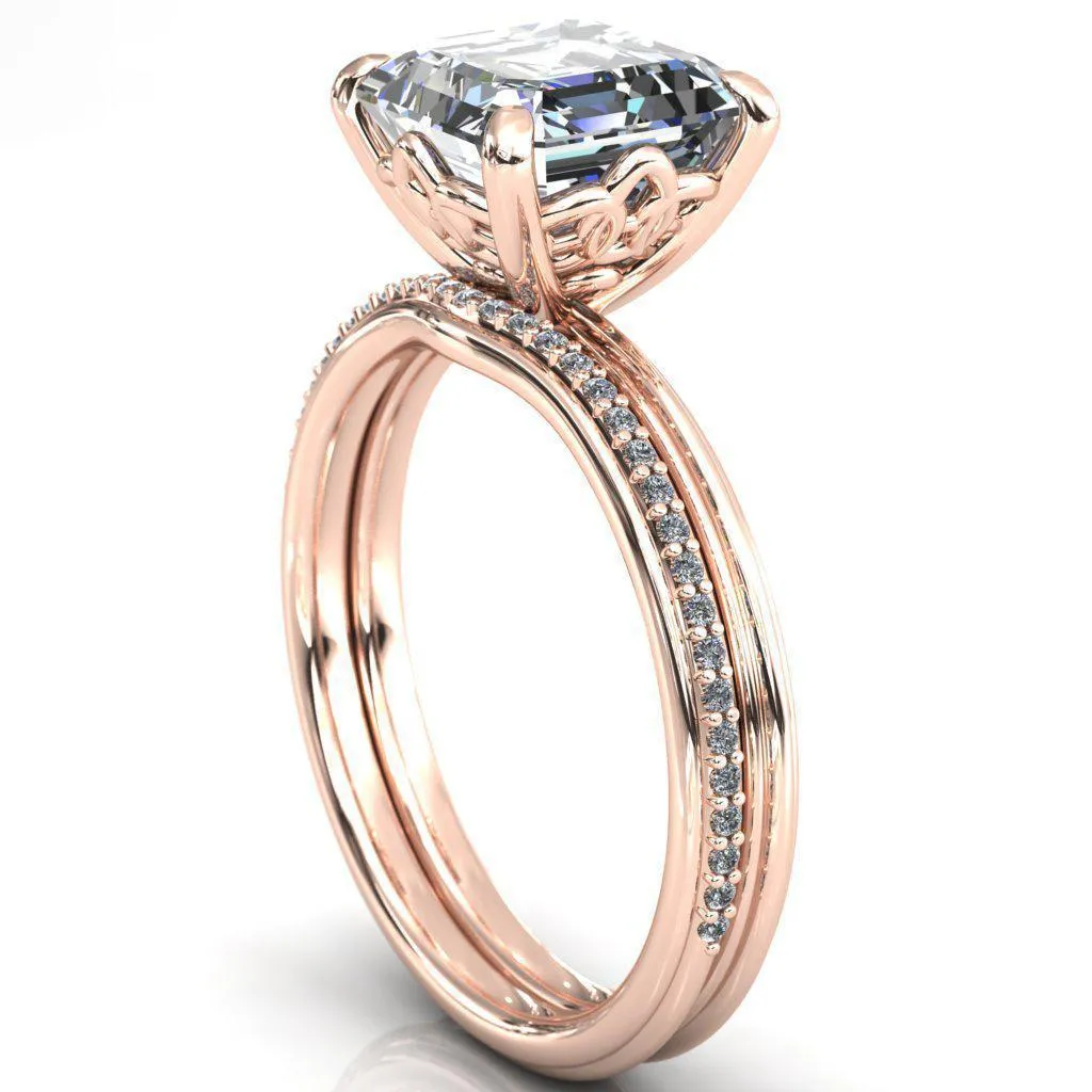 Klimt Asscher Moissanite Undulating Oval Chain Wrap Engagement Ring