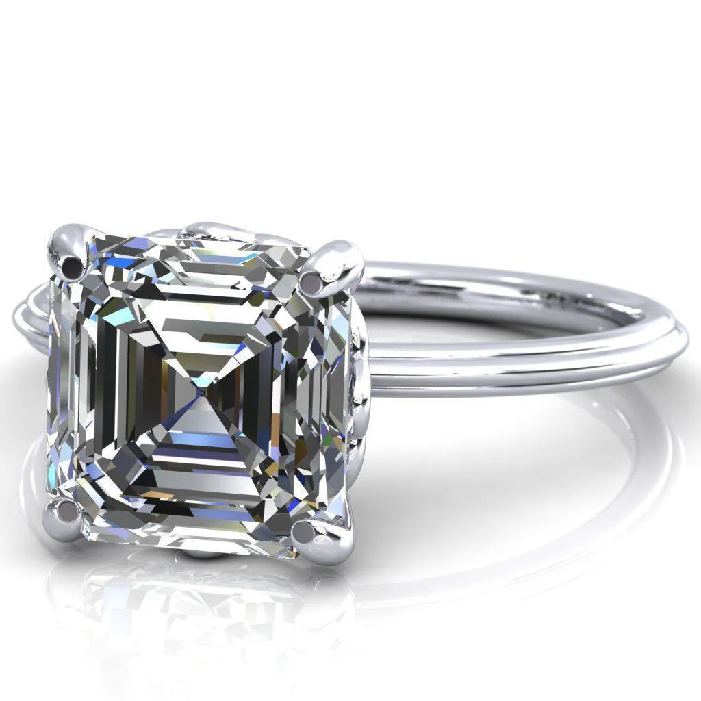 Klimt Asscher Moissanite Undulating Oval Chain Wrap Engagement Ring