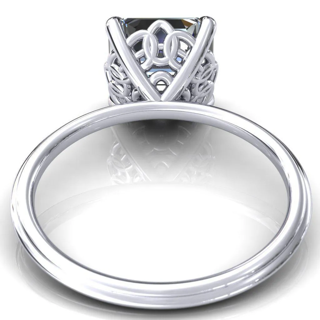 Klimt Asscher Moissanite Undulating Oval Chain Wrap Engagement Ring