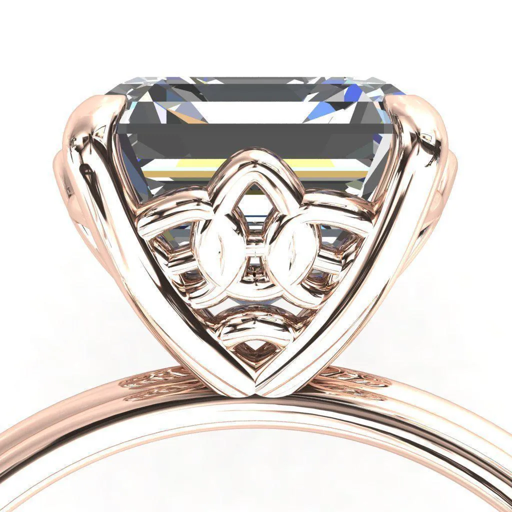 Klimt Asscher Moissanite Undulating Oval Chain Wrap Engagement Ring