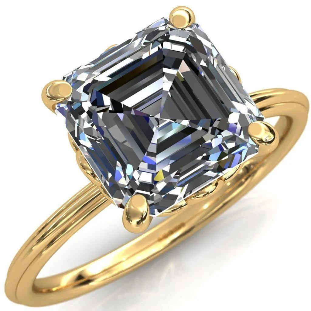 Klimt Asscher Moissanite Undulating Oval Chain Wrap Engagement Ring