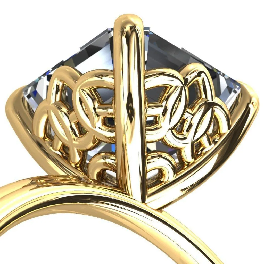 Klimt Asscher Moissanite Undulating Oval Chain Wrap Engagement Ring