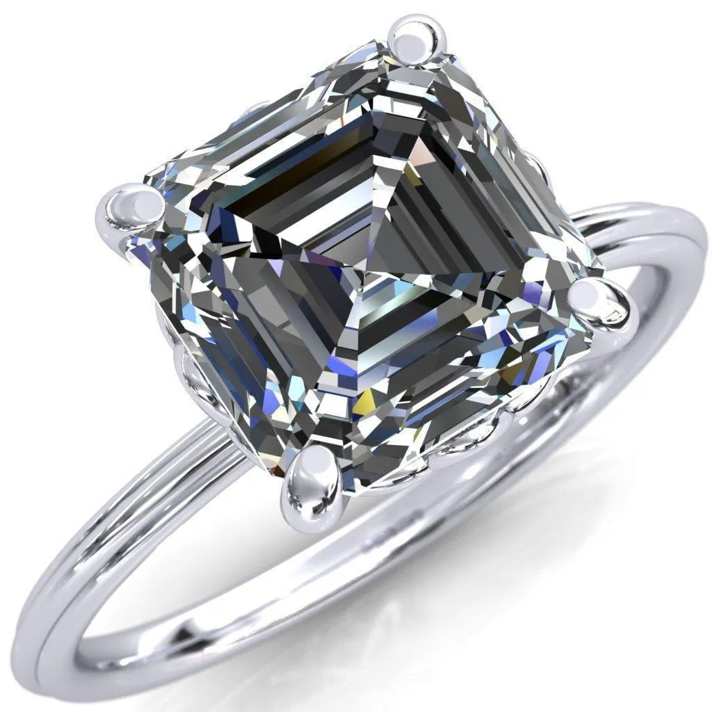 Klimt Asscher Moissanite Undulating Oval Chain Wrap Engagement Ring