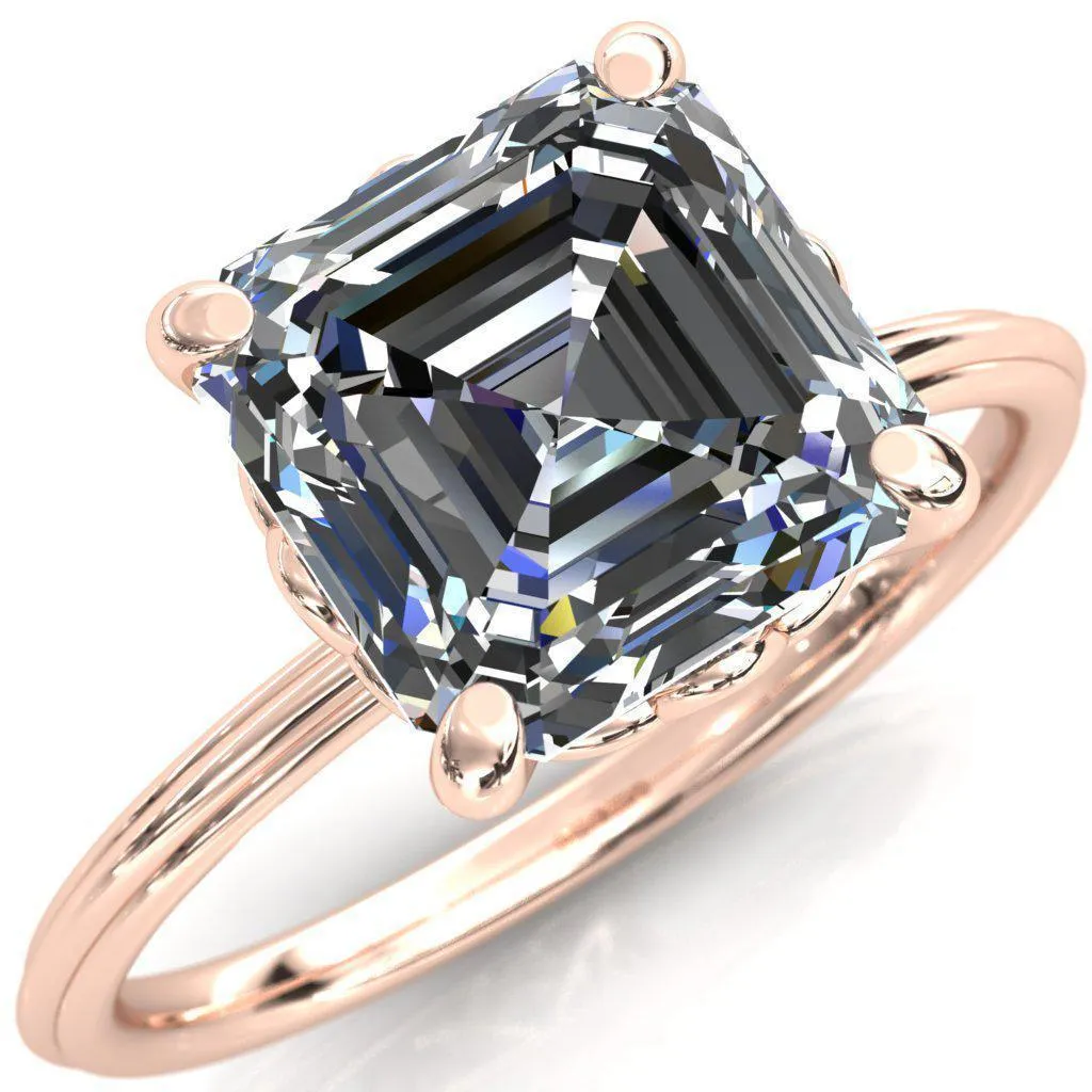 Klimt Asscher Moissanite Undulating Oval Chain Wrap Engagement Ring