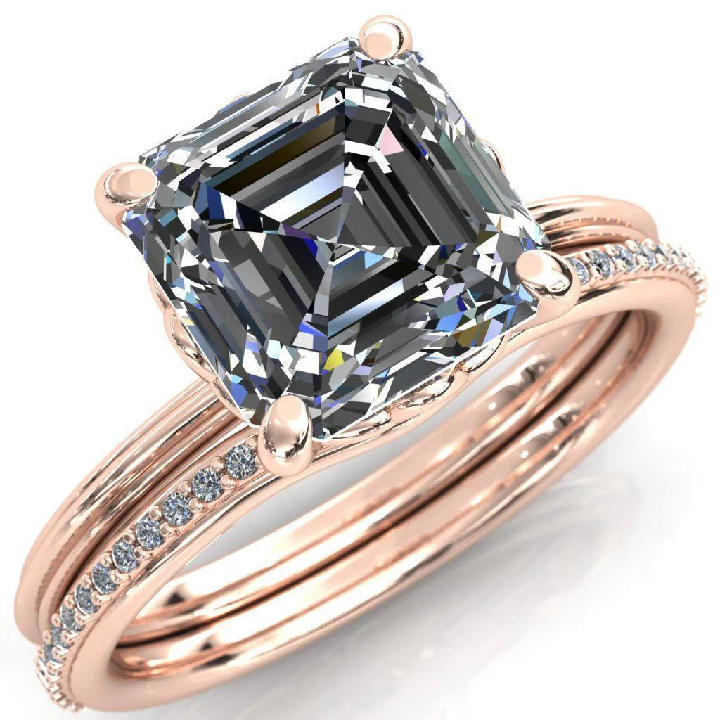 Klimt Asscher Moissanite Undulating Oval Chain Wrap Engagement Ring