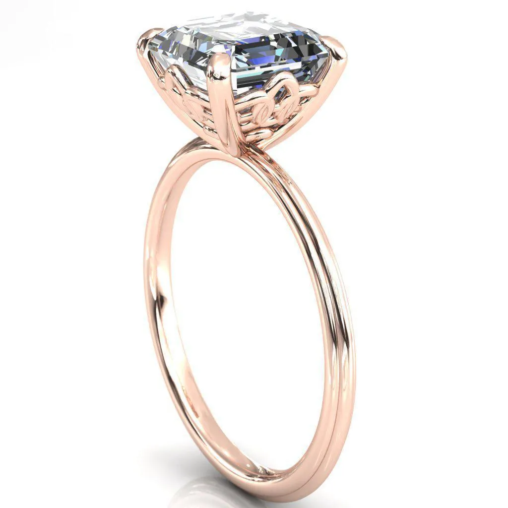 Klimt Asscher Moissanite Undulating Oval Chain Wrap Engagement Ring