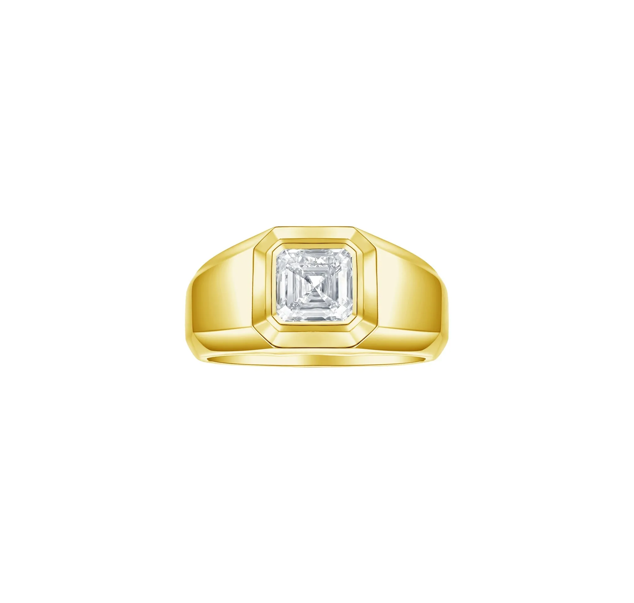 Lab Grown Diamond Asscher Solitaire Men's Band