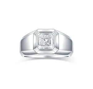 Lab Grown Diamond Asscher Solitaire Men's Band