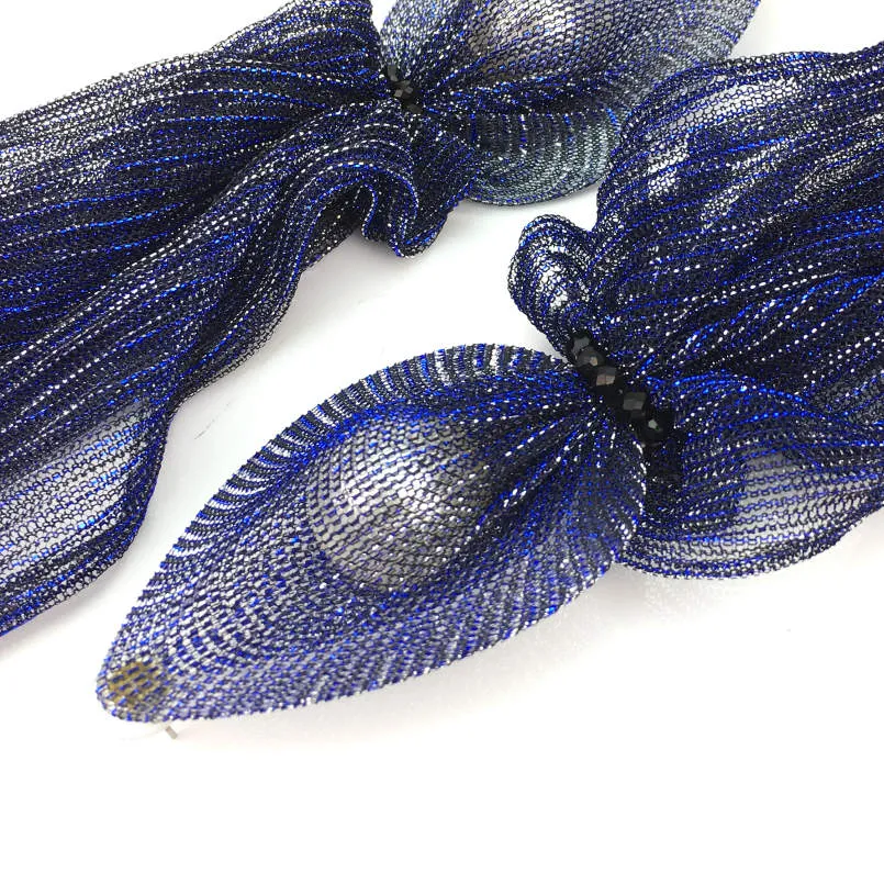 Lace Wrap Imitation Pearl Long Earrings