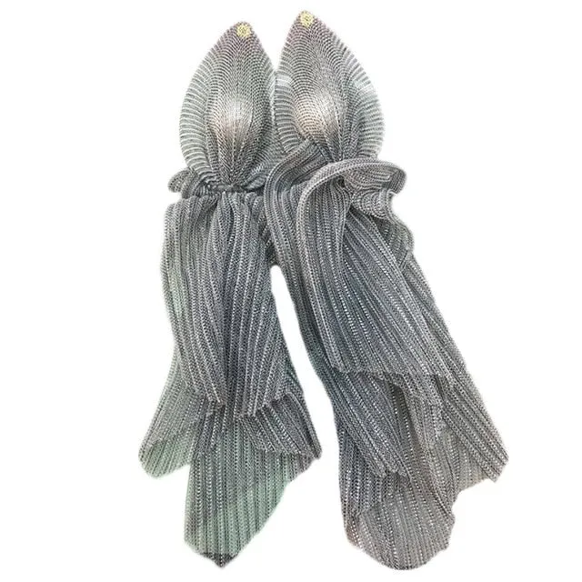 Lace Wrap Imitation Pearl Long Earrings