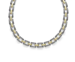 LAGOS High Bar Gold Caviar Link Necklace