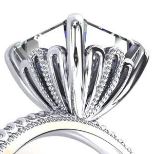 Lalique Asscher Moissanite Three Loops Milgrain Engagement Ring