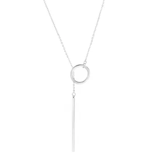 LANA LARIAT BAR CHAIN NECKLACE - SILVER
